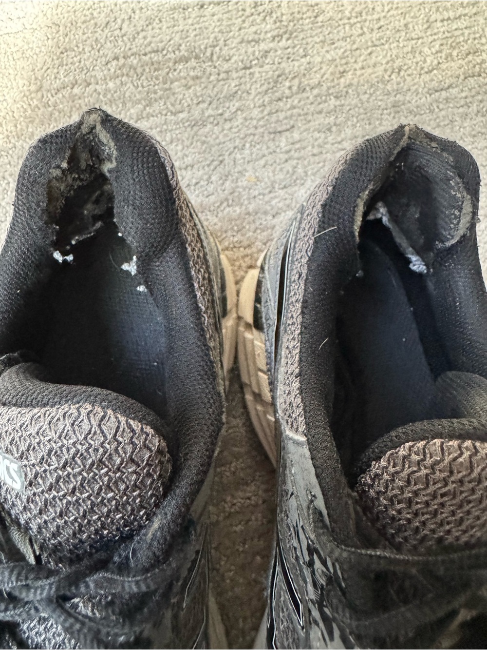 Asics Dark Gray Mesh Running Shoes with White Sole - Picture 6 of 7